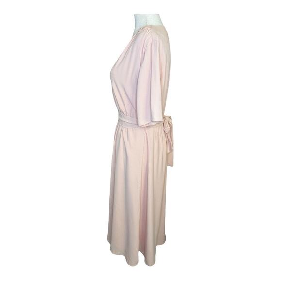 Alexia Admor Women's Pink V-Neck Waist Tie Midi Dress Size 6 - Picture 2 of 5